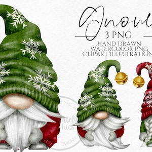 Christmas Snowflake Gnomes Png, Hand Drawn Watercolor Gnome Clipart, Christmas Gonk Digital Instant Download, Commercial  PNG