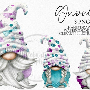 Sewing Gnome clipart PNG, Hand Drawn Watercolor Craft Gonk Clipart, Digital Instant Download, Commercial  PNG