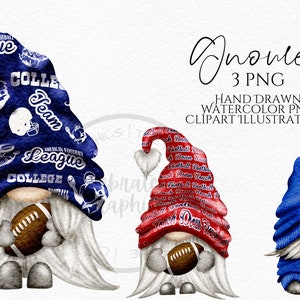 American Football Zwerge, Hand gezeichnetes Aquarell PNG, Blauer Fußball Clipart