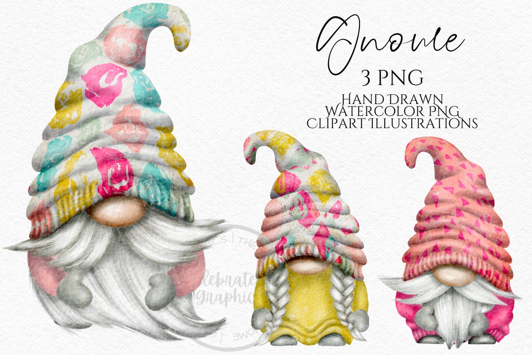Spring Gnomes Clipart PNG Spring Gonks Hand Drawn Watercolor Instant ...