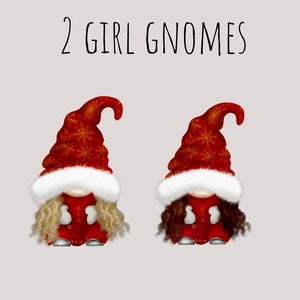 Family Christmas Gnome, Dad Gnome, Mom Gnome, Children Gnome Hand Drawn Watercolor Gnome Clipart, Digital Instant Download, Commercial PNG image 4