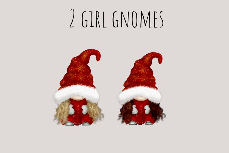 Family Christmas Gnome, Dad Gnome, Mom Gnome, Children Gnome Hand Drawn Watercolor Gnome Clipart, Digital Instant Download, Commercial PNG image 4