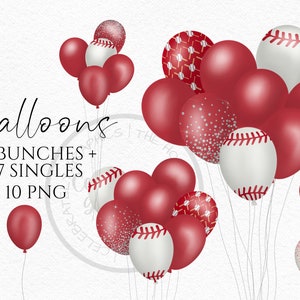 Clipart ballon de baseball, bouquets de motifs de sport téléchargement immédiat des graphiques au format png