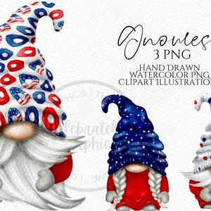 Patriotic gnome clipart Patriotic Gnome Independence Day  4th July Gnome  instant download digital Commercial clipart