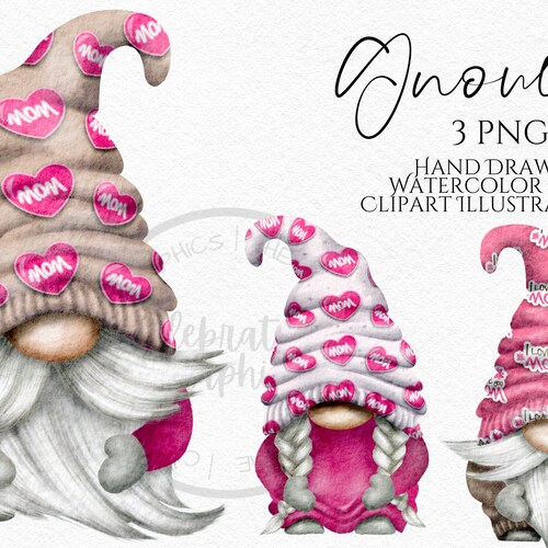Pink Flower Gnome Clipart PNG Bundle Pink Gonk Hand Drawn - Etsy UK