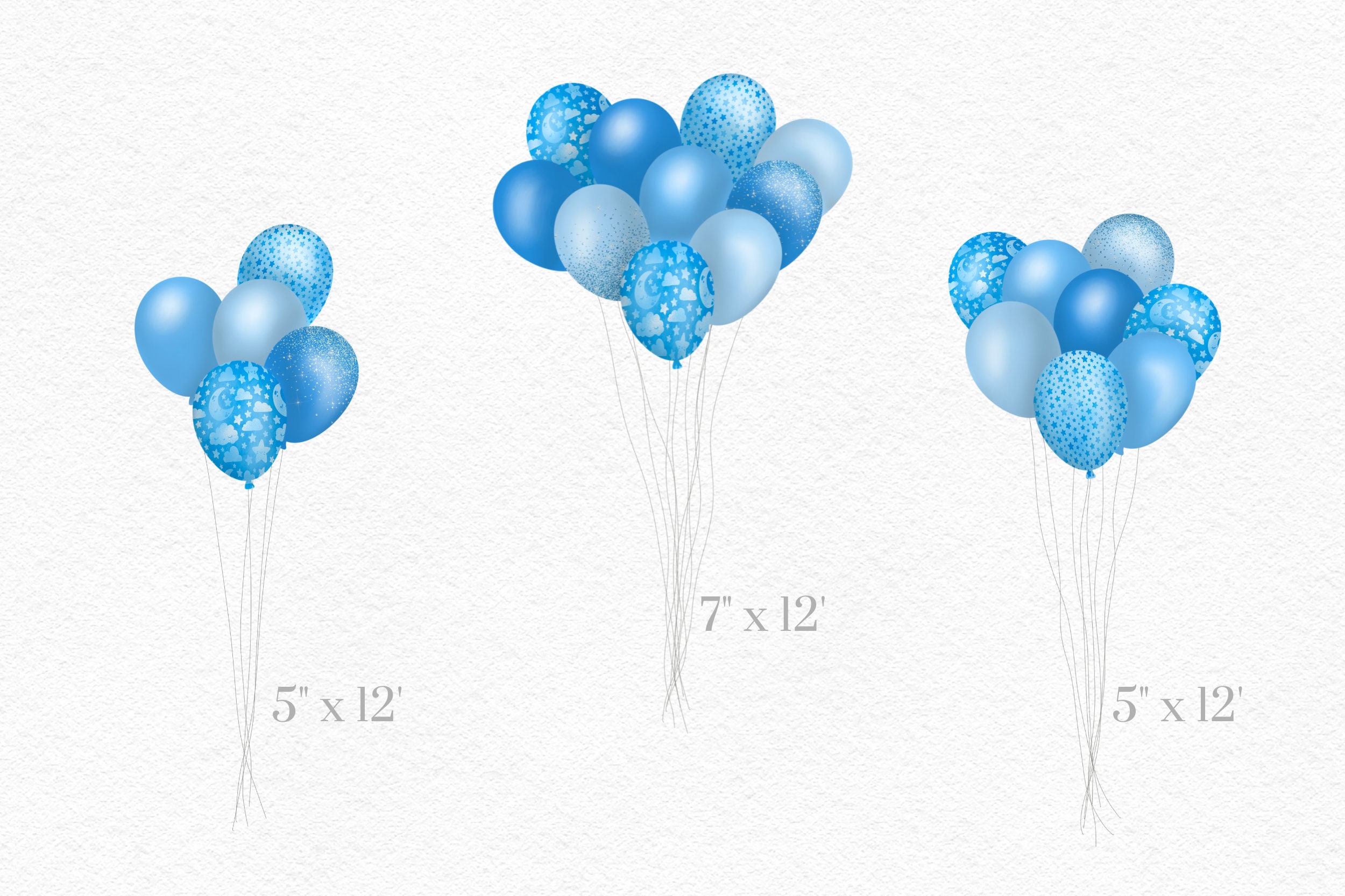Blue Baby Balloon Clipart New Baby Nursey Pattern Bunches - Etsy UK