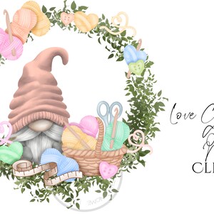 Crochet Gnome Wreath Clipart PNG Crafting 1 PNG handgezeichnete kommerziellen Clipart digital