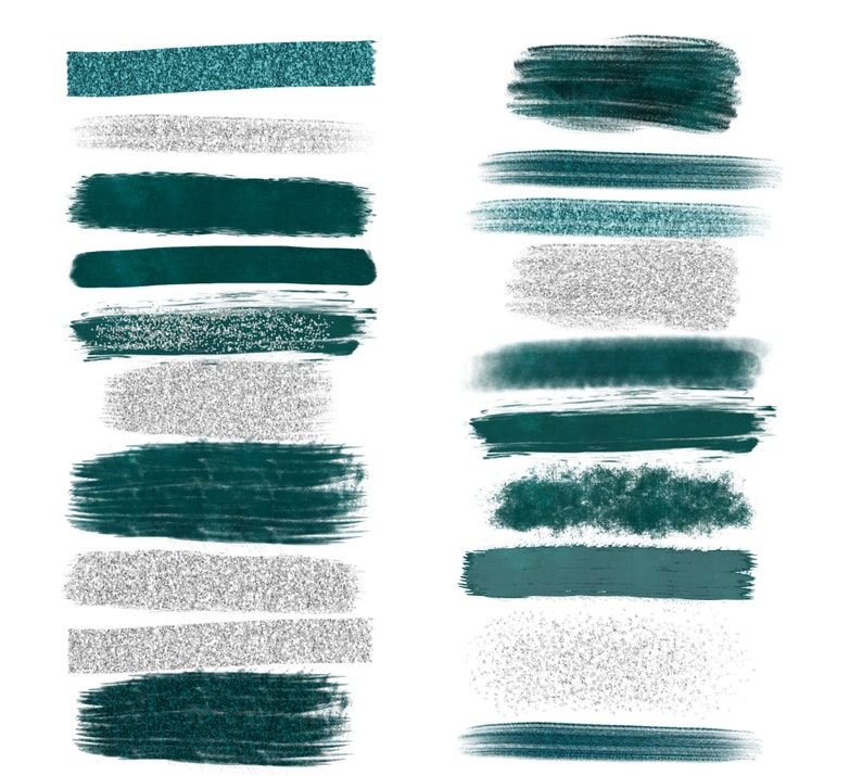 Download Dark Green Brush Strokes Clipart with Blue Glitter PNG ...