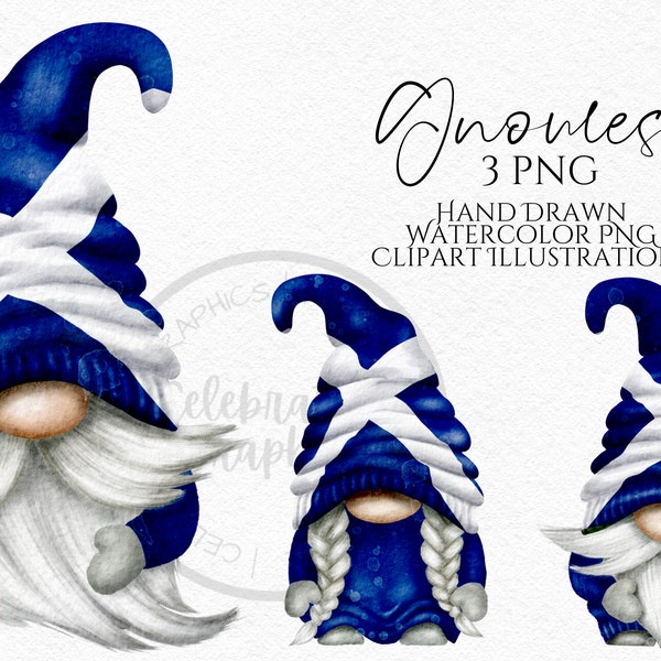 Scottish Flag Gnome Clipart PNG Scotland Gnome Hand Drawn Watercolor  instant download digital Commercial clipart