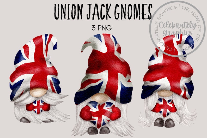 gnome clipart Union Jack Commercial Use Commercial PNG Hand Drawn Gnome Clipart Digital Instant Download
