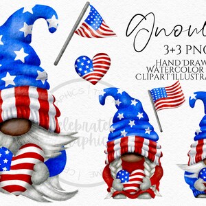 4th July Patriotic Dark gnome clipart Patriotic Gonk Independence Day Gnome instant download digital Commercial clipart