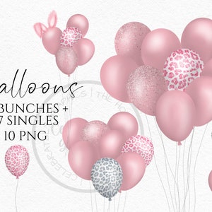 Bunny Ears Balloon Clipart, Easter  Bunches  Instant Download Graphics in Png
