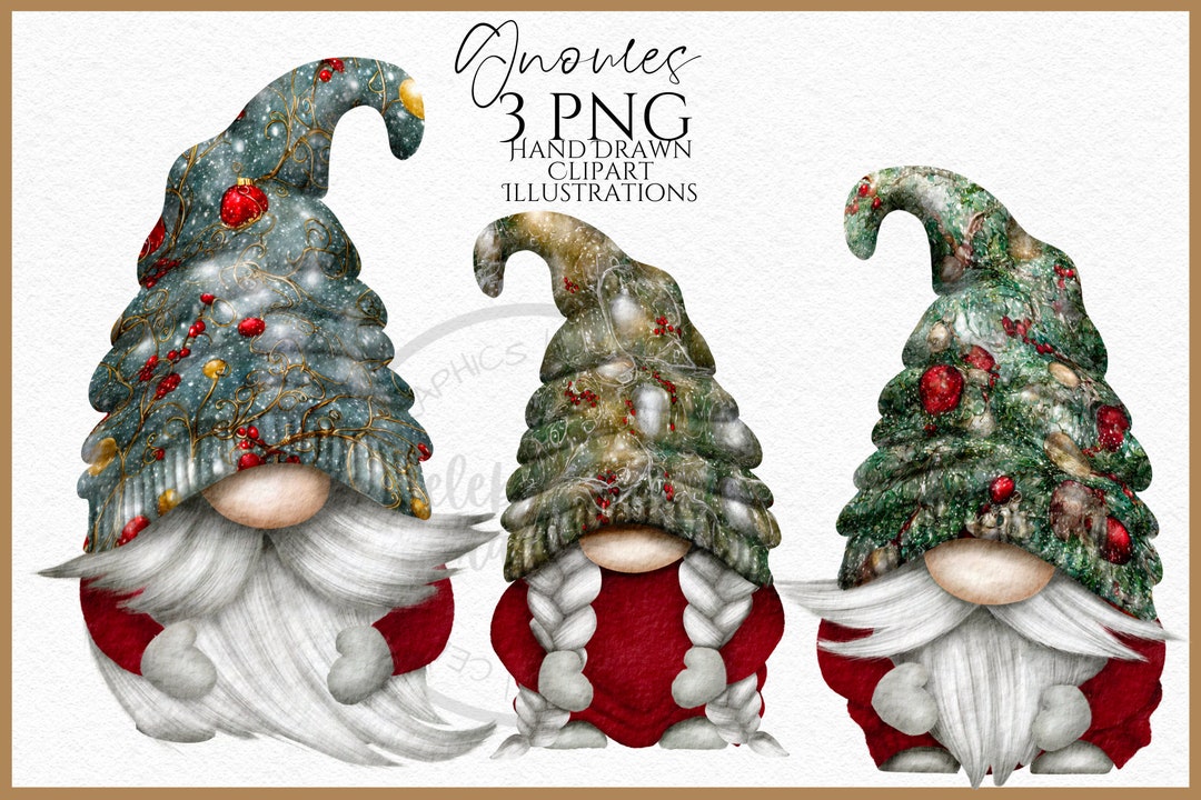 Vintage Christmas Gnome Clipart Png, Christmas Gonk Hand Drawn