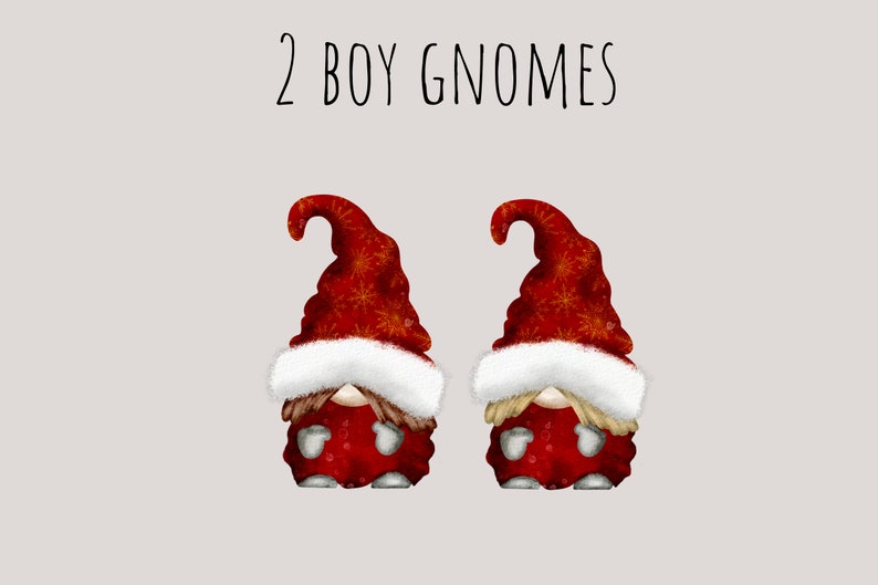 Family Christmas Gnome, Dad Gnome, Mom Gnome, Children Gnome Hand Drawn Watercolor Gnome Clipart, Digital Instant Download, Commercial PNG image 5