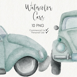 Aquarel auto's clipart parade clipart auto's aquarel clipart verkeer commerciële Corjl Templett gebruik