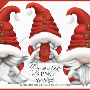 Kerstkabouter Clipart PNG Hand getrokken kerstman kabouters Png kerstman Gonk Clipart PNG instant download, PNG digitaal commercieel gebruik