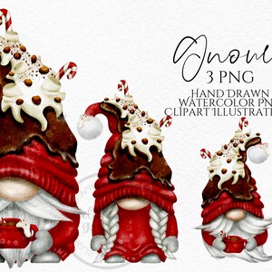 Hot Chocolate Cocoa Gnomes Png,  , Hand Drawn Watercolor  Gnome Clipart, Digital Instant Download, Commercial  PNG