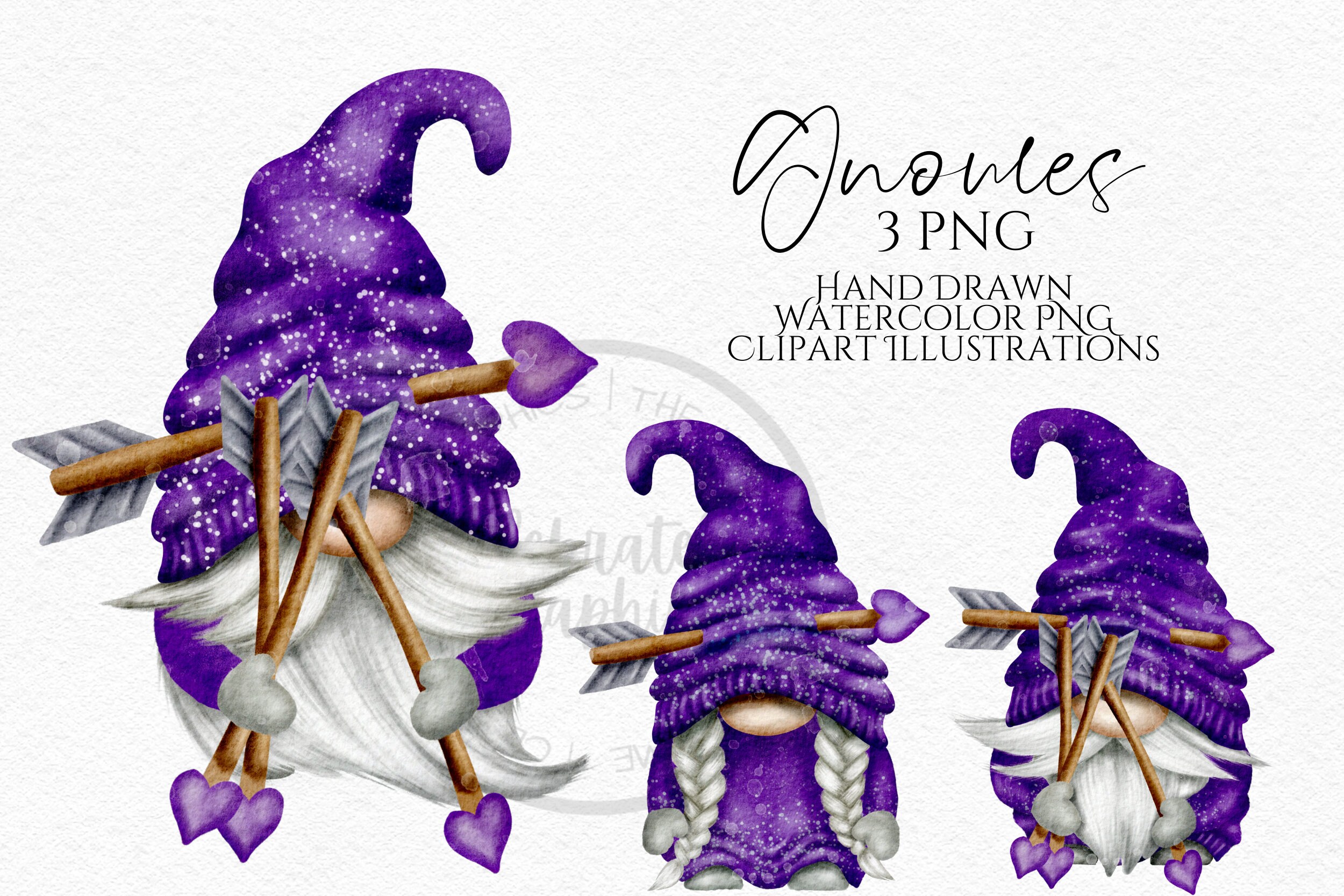 Purple Cupid Gnomes clipart png , Valentine Gonk , Hand Drawn Watercolor  Gnome Clipart, Digital Instant Download, Commercial  PNG