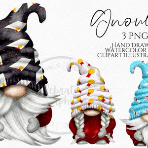 Graduation Boy Gnome Clipart PNG Bundle Graduation Gonk hand drawn watercolor instant download digital Commercial clipart