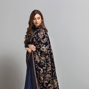 Stunning Heavy Embroidered Velvet Shawl - Perfect for Weddings & Gifts | Bridal, Bridesmaid and Groom Shawls | Premium Shawls and Wraps.