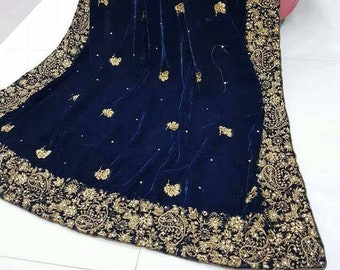 dress with velvet shawl
