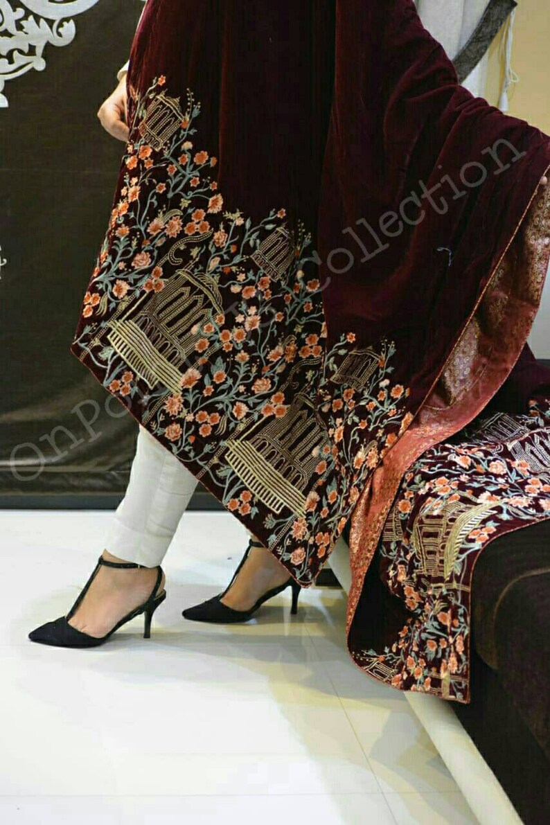 velvet shawl for bride