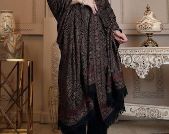 Heavy Embroidered Karandi Lawn Shawl | Bridal Shawl |Bridesmaid Shawl  | Shawls and Wraps |Wedding Shawl| Wedding Gift |Wedding Cape