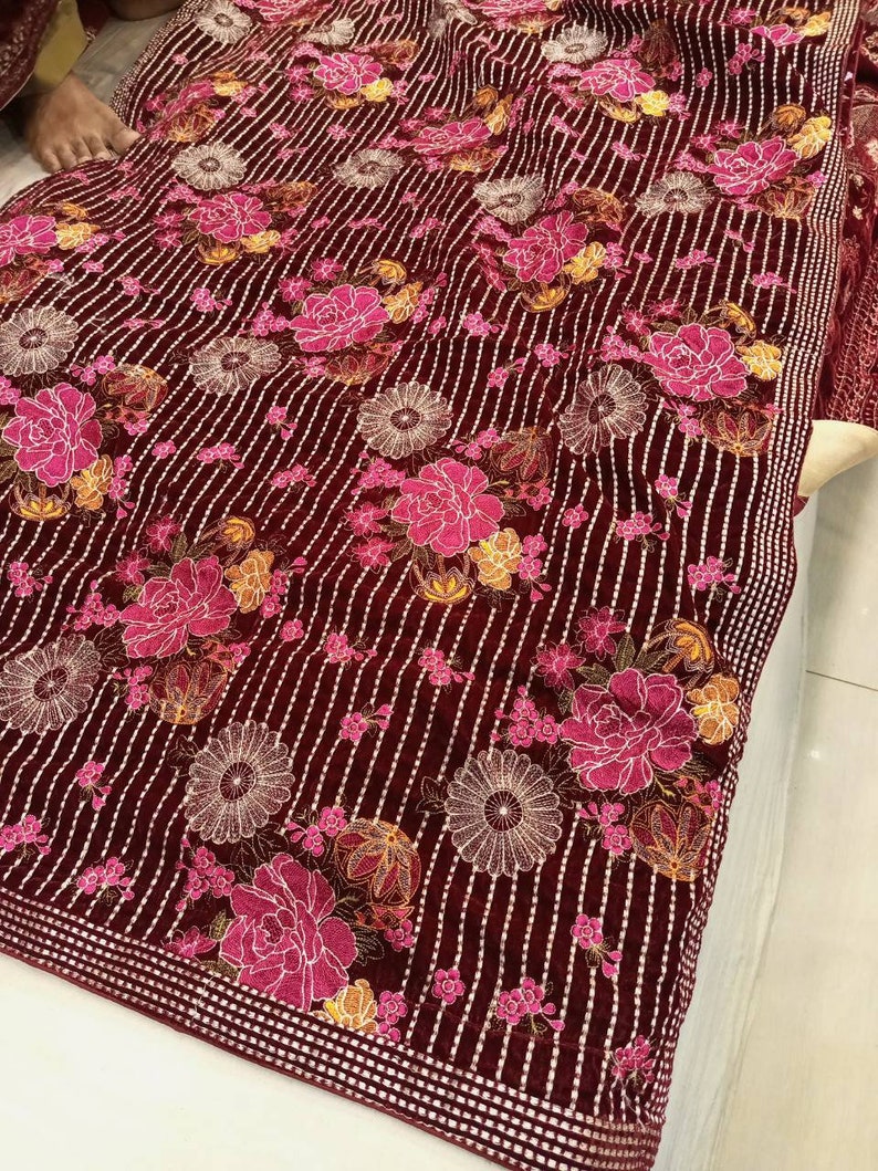 heavy embroidered velvet shawl