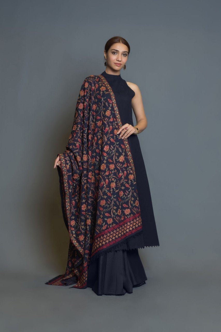 Embroidered Karandi Lawn Shawl | Bridal Shawl | Bridesmaid Shawl  | Shawls and Wraps | Wedding Shawl | Wedding Gift | Wedding Cape.