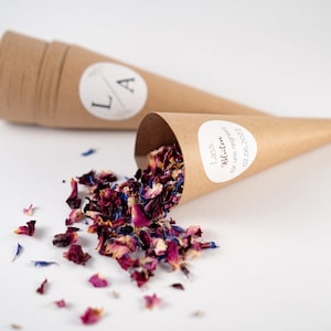 Fiori confetti Fiaba + Coni in carta kraft + adesivo personalizzato / matrimonio / coriandoli per feste