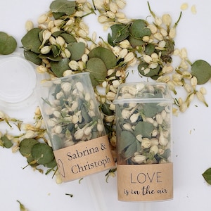 Confetti Popper verde avorio con fascetta di carta kraft - coriandoli realizzati con fiori secchi / coriandoli di fiori / coriandoli per matrimoni