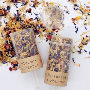 Confetti Popper Summer Days con fascia di carta kraft - coriandoli realizzati con fiori secchi / coriandoli di fiori / coriandoli nuziali