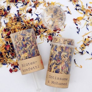 Confetti popper with kraft paper band - Biodegradable confetti made from dried flowers / flower confetti / wedding confetti