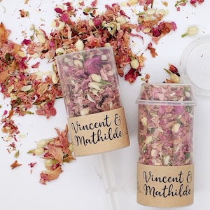 Confetti Popper Rosa Avorio con fascia di carta kraft - coriandoli realizzati con fiori secchi / coriandoli di fiori / coriandoli di nozze