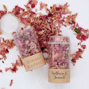 Confetti Popper Pink Romance con fascia di carta kraft - coriandoli realizzati con fiori secchi / coriandoli di fiori / coriandoli nuziali