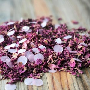 Coriandoli di fiori rosa romantici e carta velina rosa / biodegradabili / coriandoli per matrimoni / coriandoli naturali per feste / decorazione da tavola