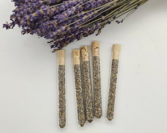 Biodegradable confetti from dried lavender flowers / flower confetti / wedding confetti / party confetti - lavender in a test tube