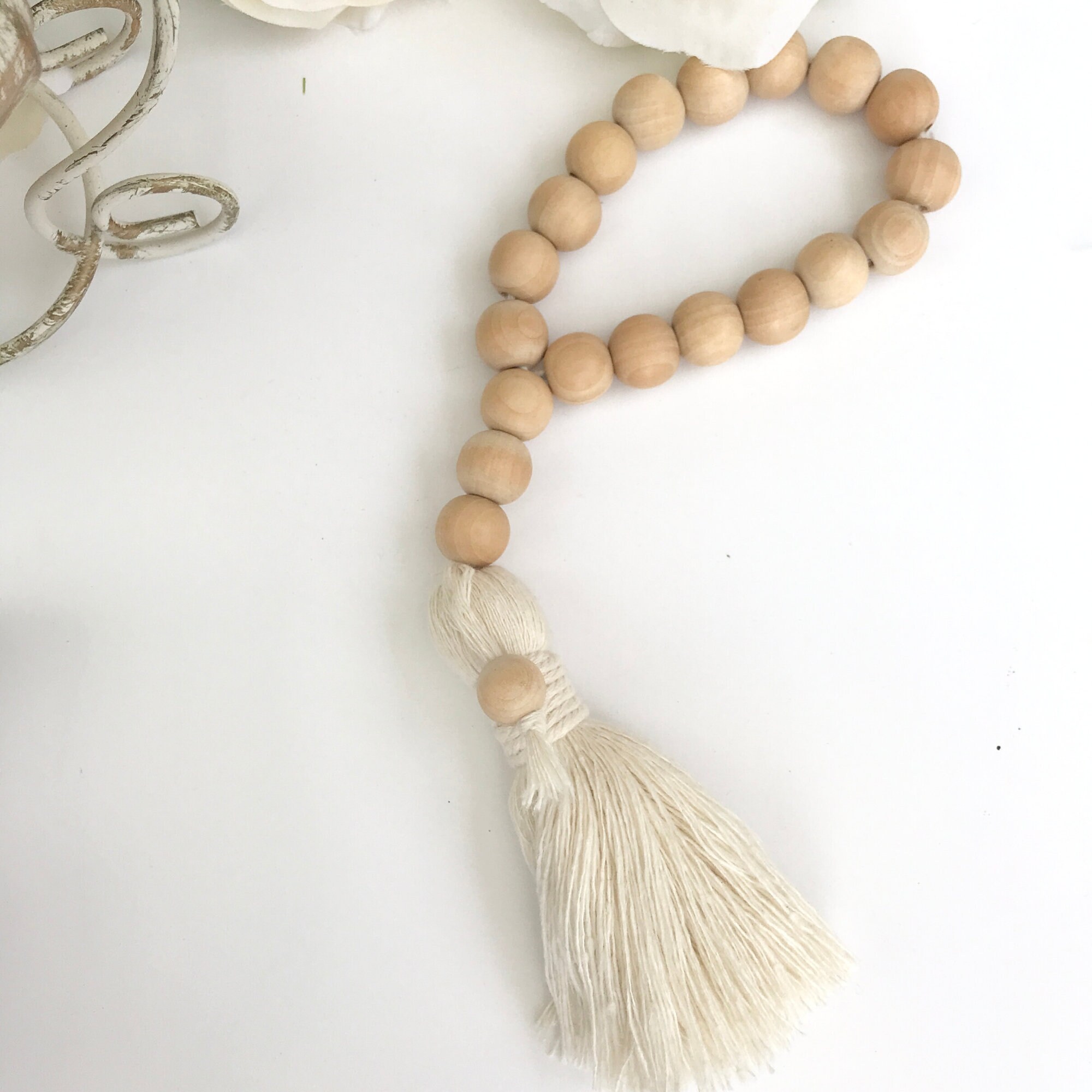 Wooden Bead Tassels Farmhouse Tassel Boho Decor Wood Bead Etsy