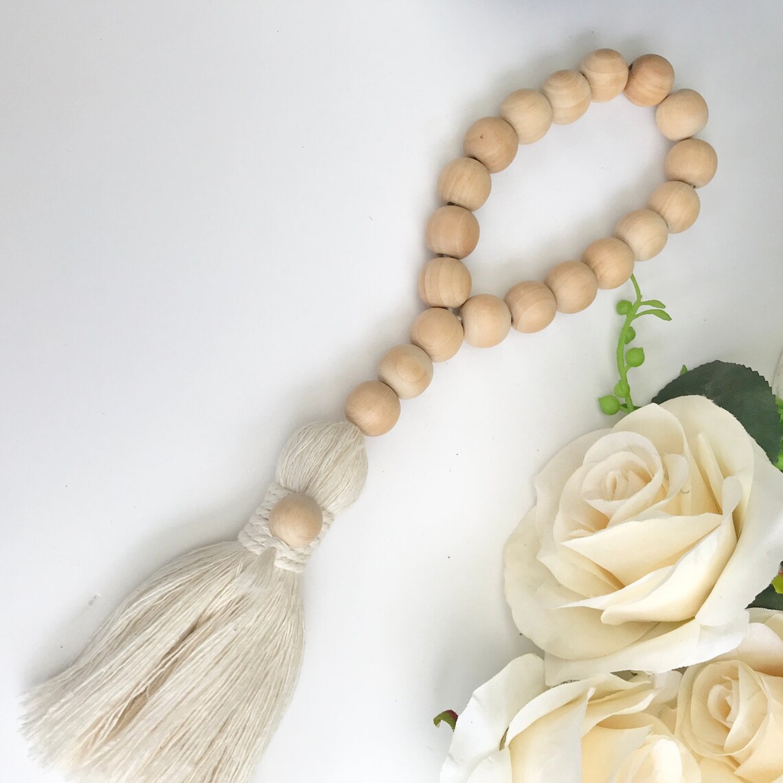Wooden Bead Tassels Farmhouse Tassel Boho Decor Wood Bead Etsy