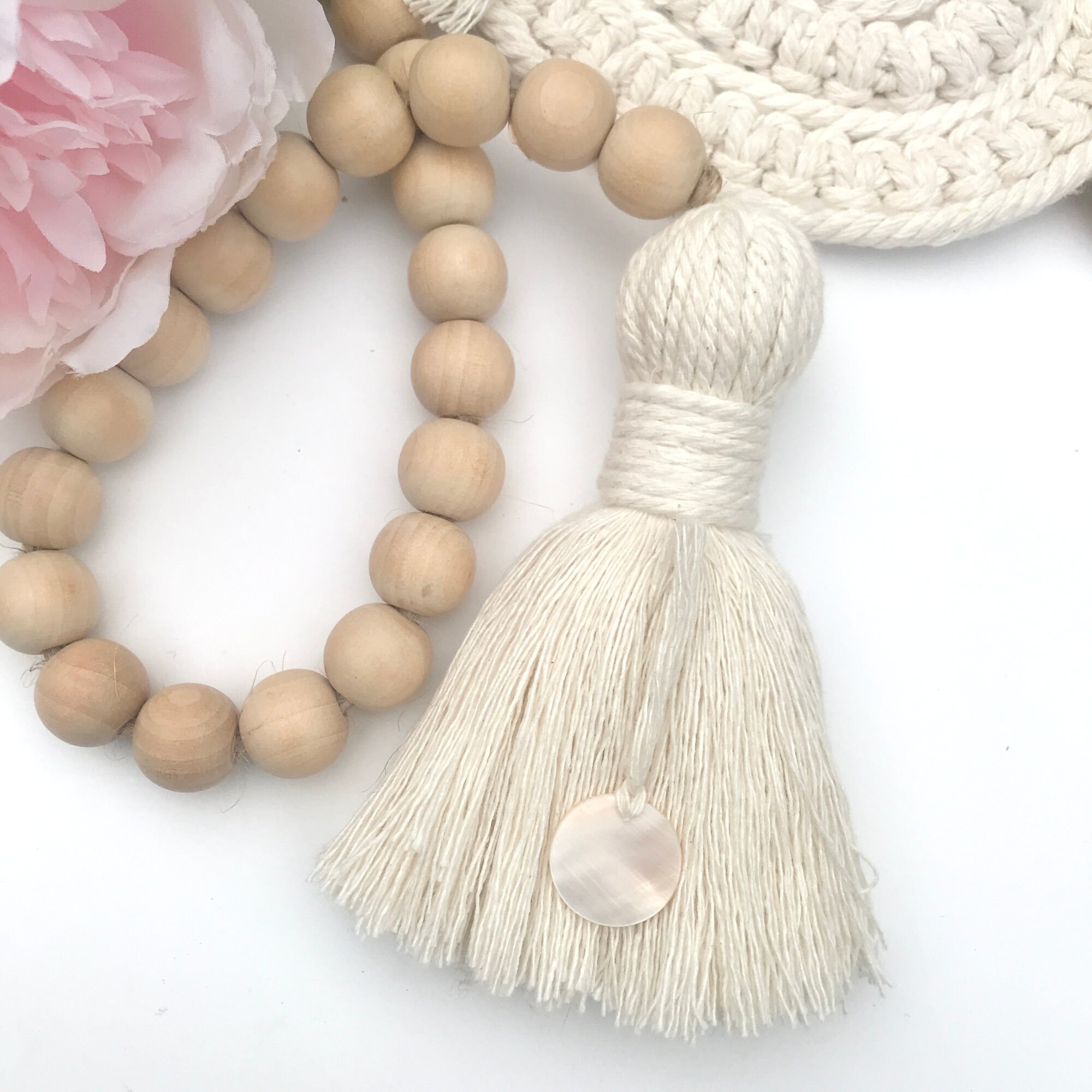Wooden Bead Tassels Farmhouse Tassel Boho Decor Wood Bead Etsy