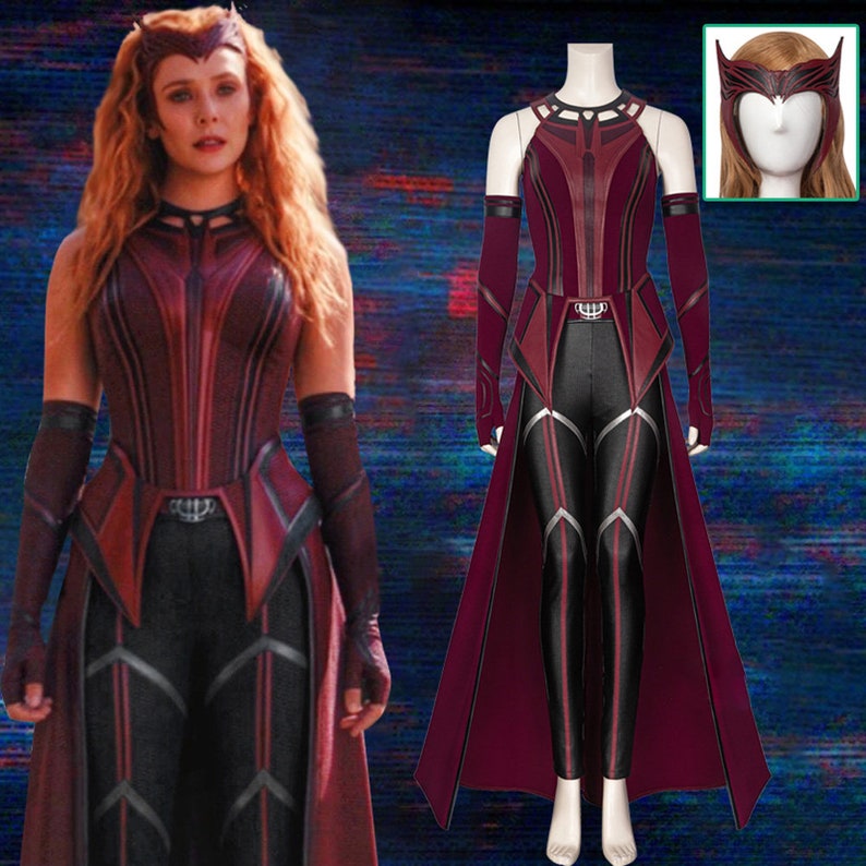 Wandavision Scarlet Witch Cosplay Costume Cloak Crown Boots Etsy