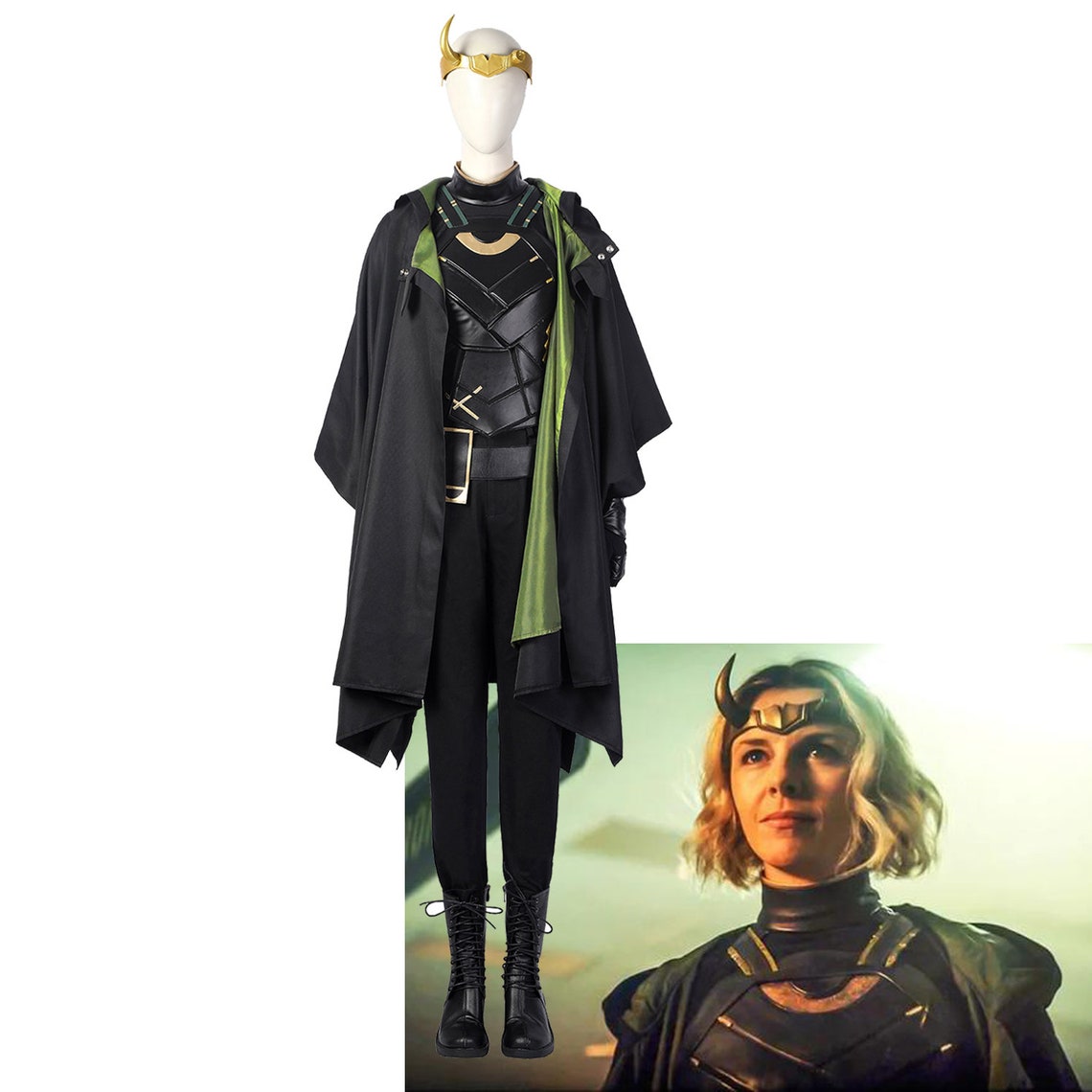 Loki season 1 Sylvie Female Variant Loki Cosplay Costume Crown Etsy