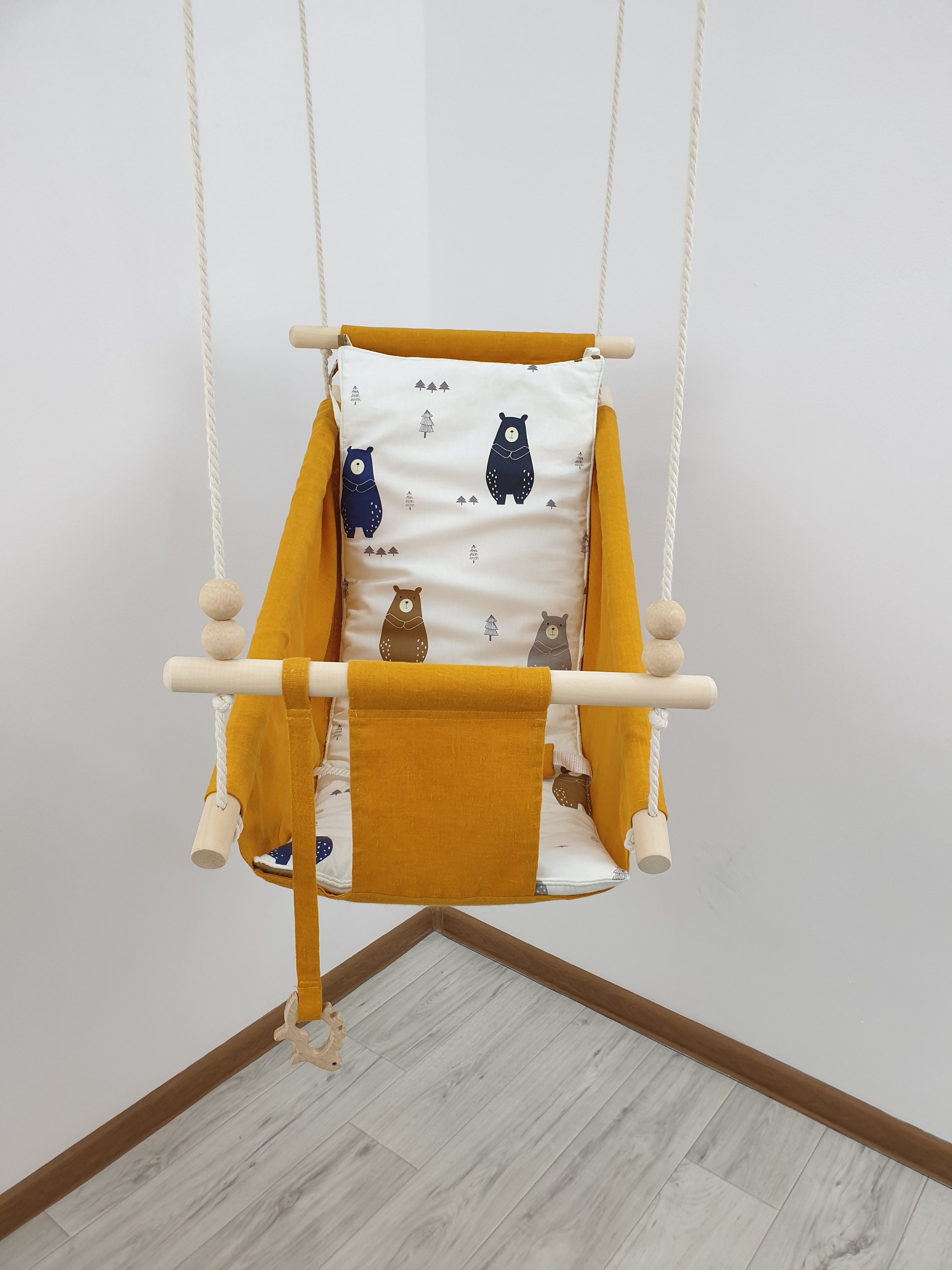 Linen Hanging Swing linen Baby Swing Outdoor Indoor Swing Etsy