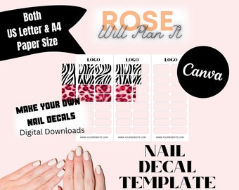 Waterslide Decal Template DIY Nail Decals Digital Download - Etsy