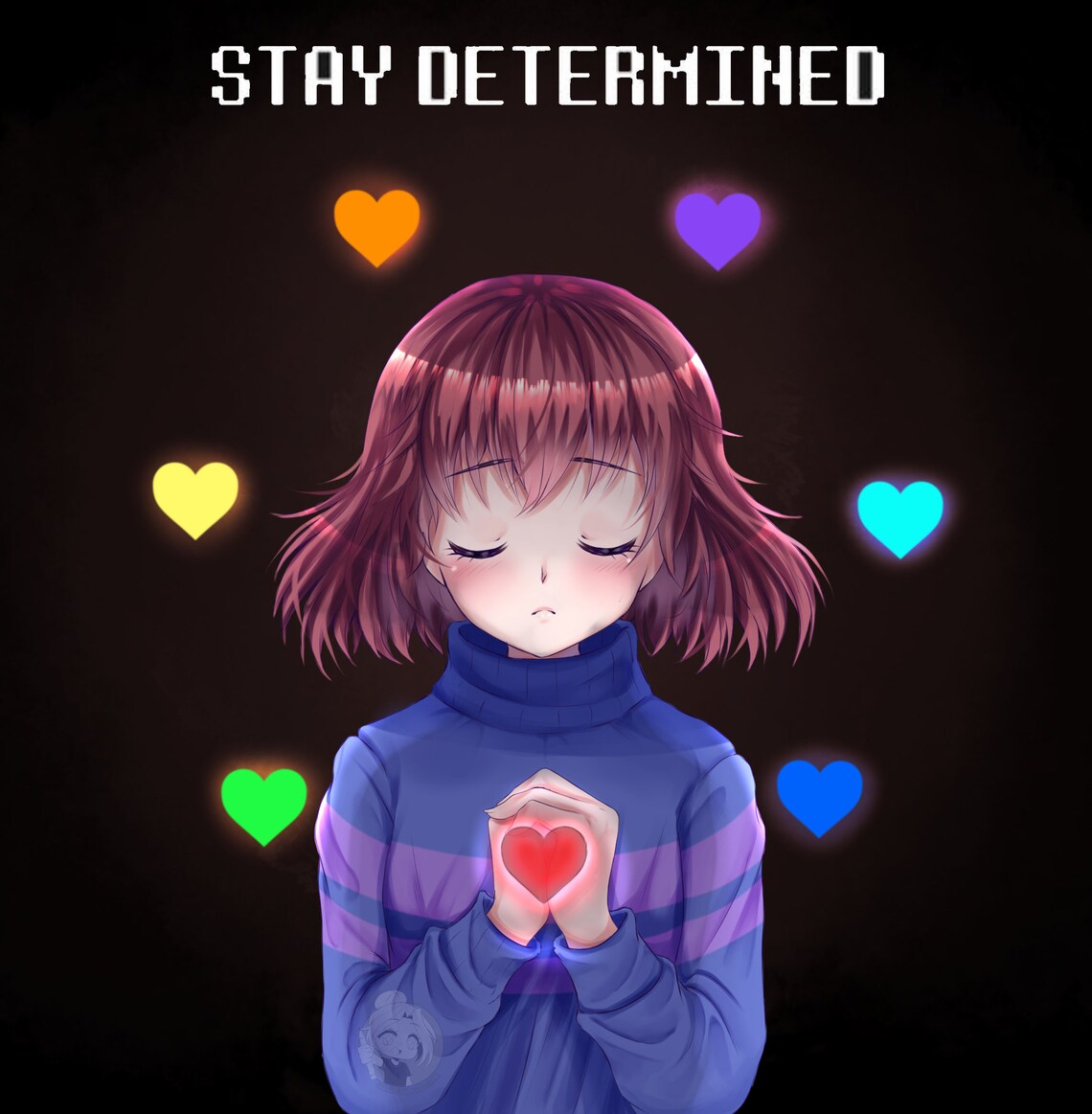 Undertale Frisk Stay Determined A5 Print | Etsy