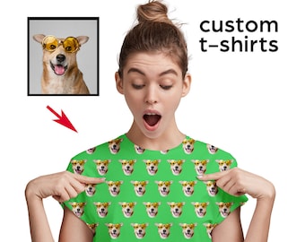Custom photo Face Shirt, Personalized Face shirts, Your Face on T-shirt, Custom Pet shirt, Collage Face Shirt, Birthday Gift, Custom Gift
