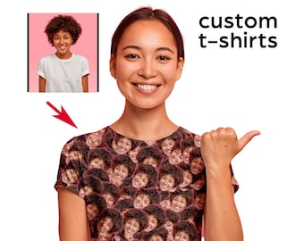 Custom photo Face Shirt, Personalized Face shirts, Your Face on T-shirt, Custom Pet shirt, Collage Face Shirt, Birthday Gift, Custom Gift