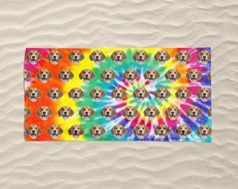 Custom Beach Towel with name, tie dye towel, Personalized Towel, Custom Beach Towel, Personalized Beach Towel, Custom Towel