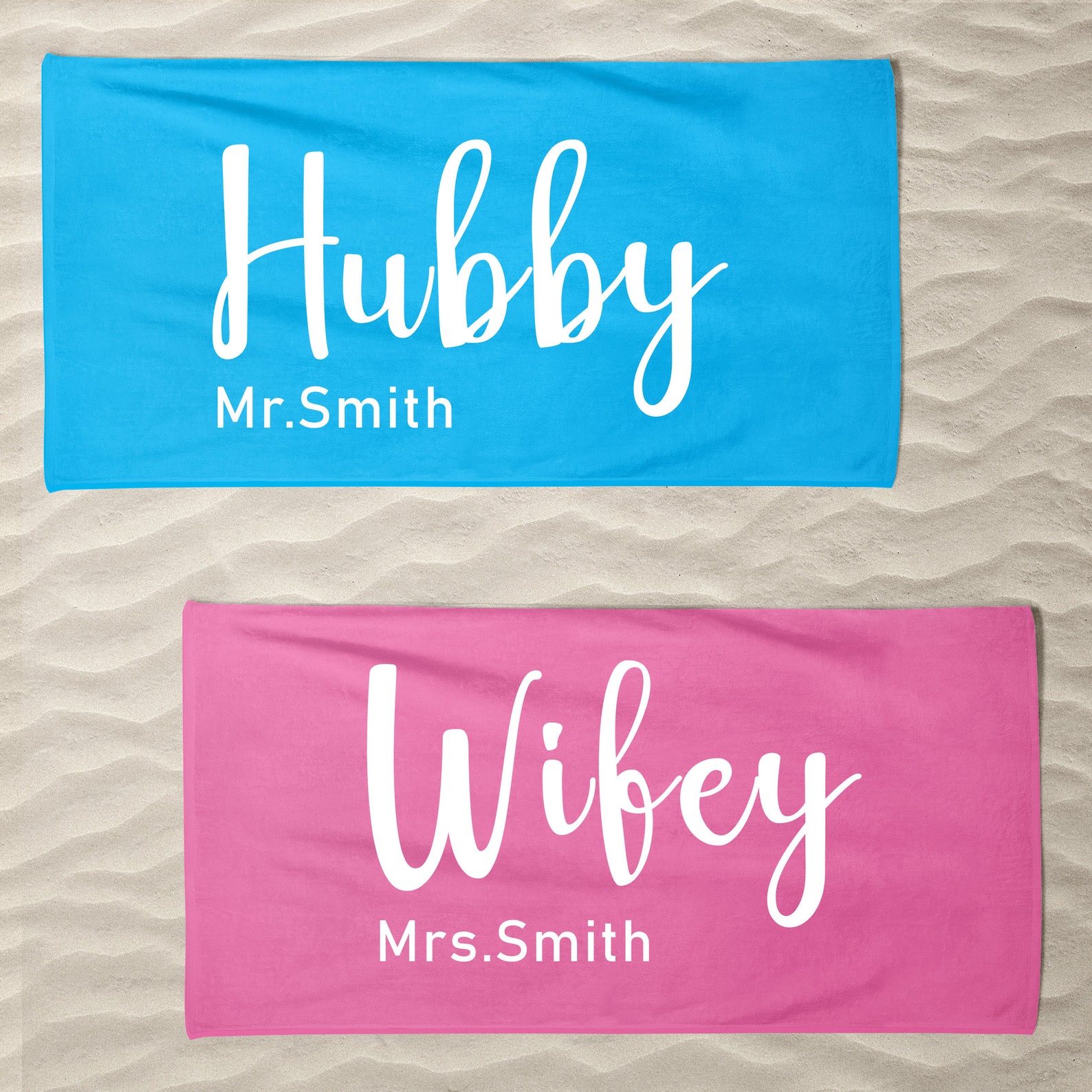 Newlywed Beach Towels Honeymoon Gift for Couple His and Hers Etsy