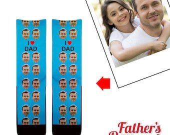 Custom Socks, Fathers Day Socks, Socks with Faces, Personalized Socks, Picture Socks, Best Dad, I love Dad, Gifts for Fathers Day, for dad